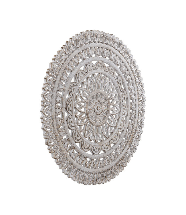 PTMD Farris Rond Wandpaneel S | Crème | D90 cm