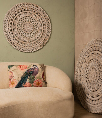 PTMD Farris Rond Wandpaneel S | Crème | D90 cm