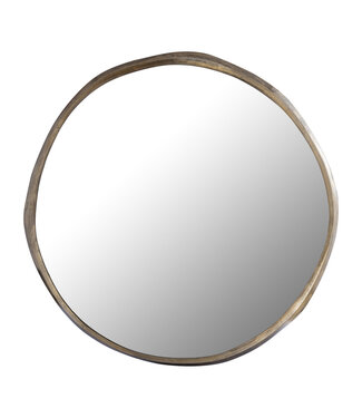 PTMD Limera Messing Aluminium Ronde Spiegel met Onregelmatige Rand L