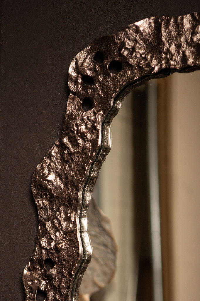 PTMD Kariss Bronzen Gegoten Alu Spiegel Ruwe Ovale Vorm