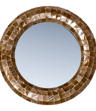 PTMD Chelsae Brons Poly Ronde Schelpspiegel Klein