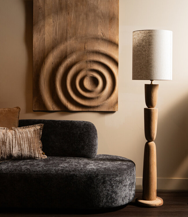 PTMD Lorinne Natuurlijke Mangohouten Gelaagde Vloerlampvoet