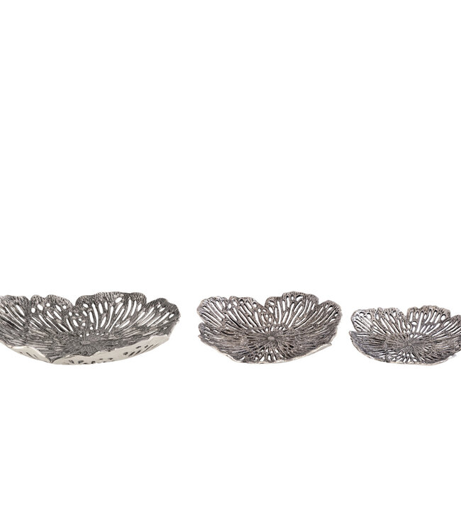 PTMD Ryhann Nikkel Gegoten Alu Bloem Wanddecoratie Kom M