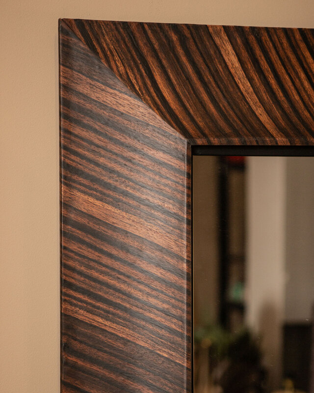 PTMD Gezzy Vierkante Spiegel | Bruin | Hout | H110 x B110 cm
