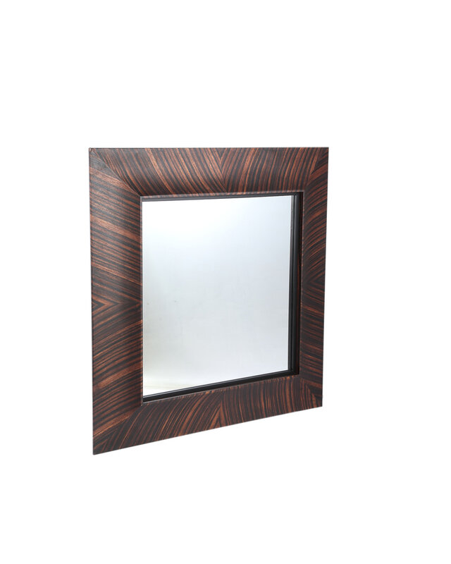PTMD Gezzy Vierkante Spiegel | Bruin | Hout | H110 x B110 cm