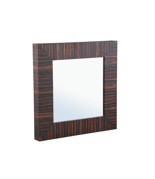 PTMD Tiess Bruine Houten Spiegel Rechthoekig Frame Vierkant