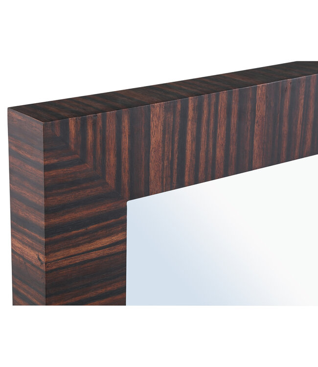 PTMD Tiess Bruine Houten Spiegel Rechthoekig Frame Vierkant