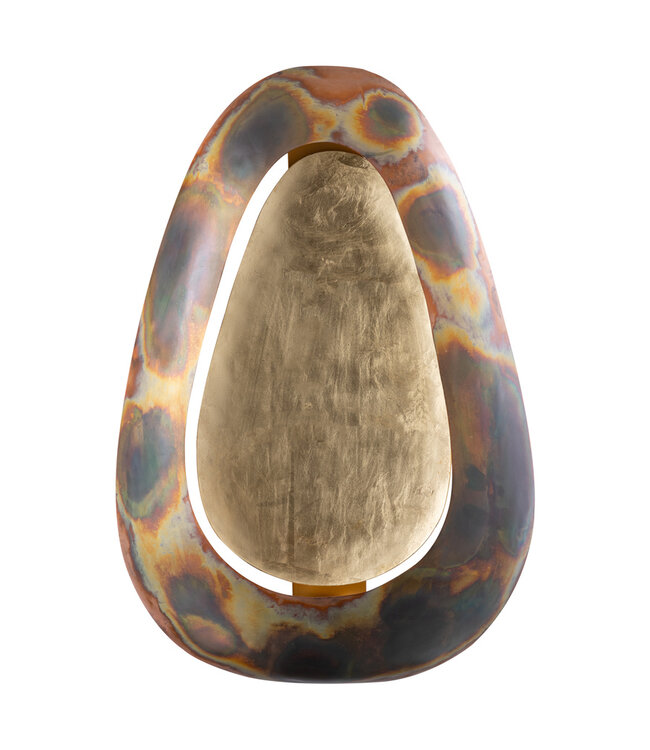 PTMD Magni Koper IJzer Ovaal Wandlamp Stormlicht L