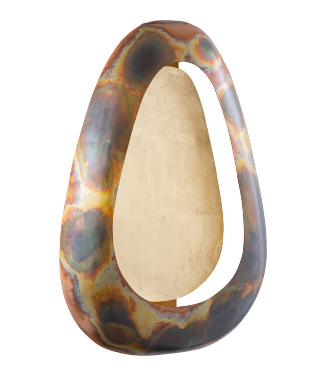 PTMD Magni Koper IJzer Ovaal Wandlamp Stormlicht L