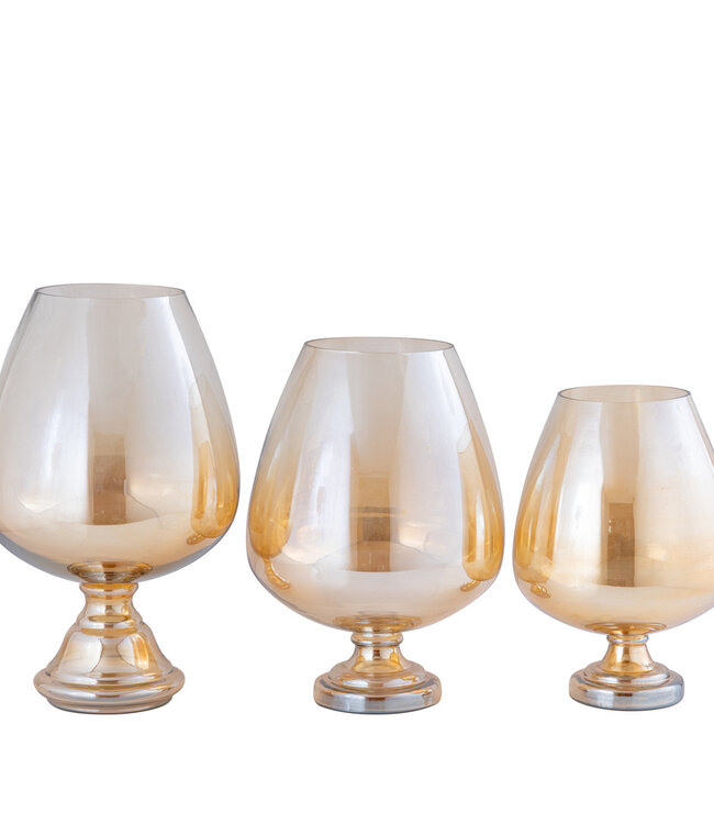 PTMD Alwine Stormlicht M | Glas | Goud | H36 x D27 cm