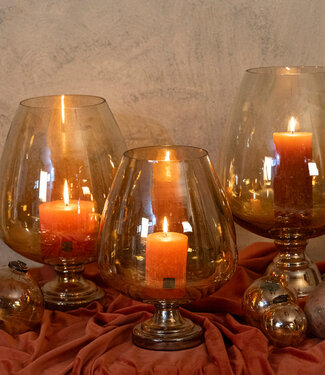 PTMD Alwine Stormlicht M | Glas | Goud | H36 x D27 cm