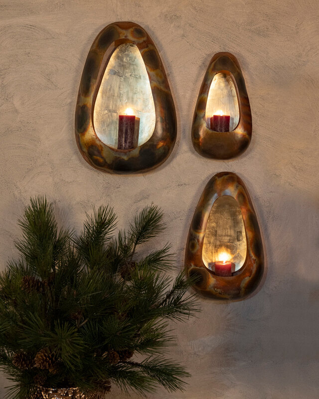 PTMD Magni Koper IJzer Ovaal Wandlamp Stormlicht L