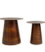 PTMD Edson Bijzettafel | Set Van 2 | Bruin | H47 x D49 cm