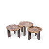Rudi Salontafel | Set Van 3 | Versteend Hout