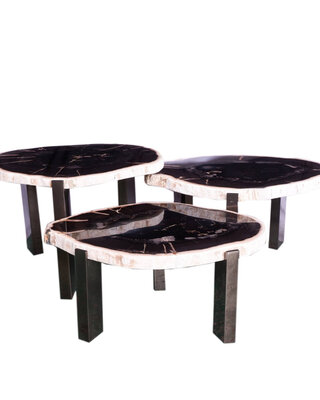 PTMD Rudi Salontafel | Set Van 3 | Versteend Hout | Grijs