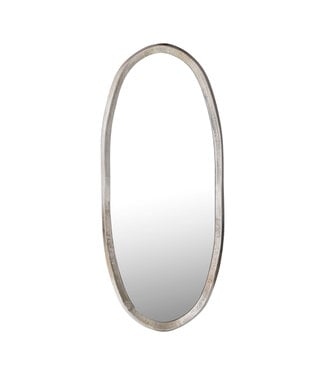 PTMD Limera Messing Aluminium Ovaal Spiegel met Onregelmatige Rand S