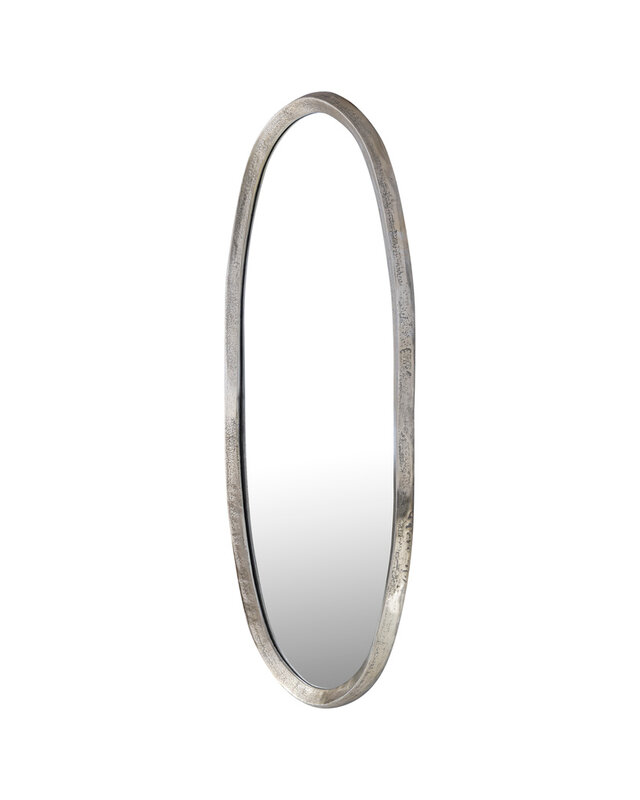 PTMD Limera Messing Aluminium Ovaal Spiegel met Onregelmatige Rand S