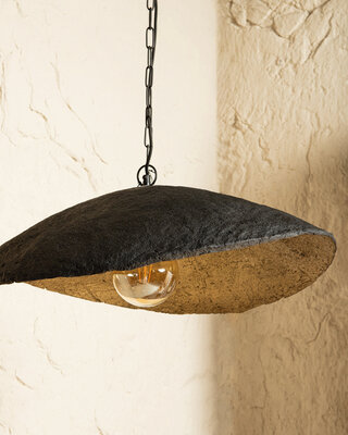 PTMD Majid Hanglamp | Zwart & Goud | H23 x B71 x D53 cm