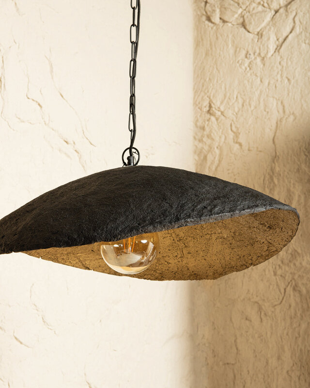 PTMD Majid Hanglamp | Zwart & Goud | H23 x B71 x D53 cm