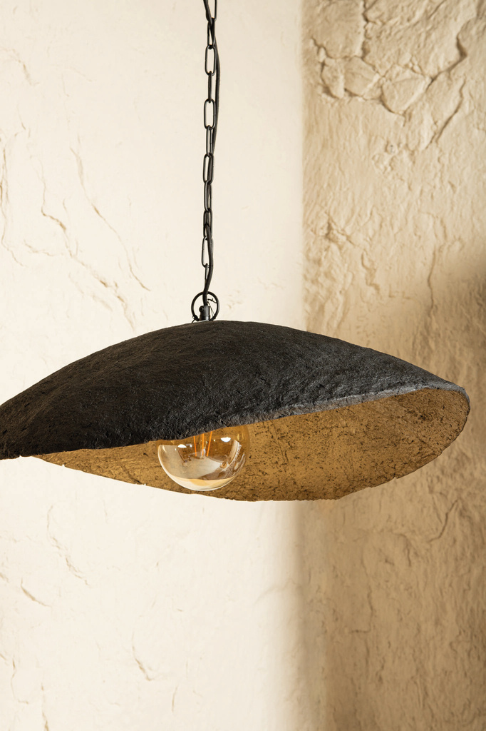 PTMD Majid Hanglamp | Zwart & Goud | H23 x B71 x D53 cm