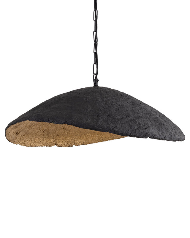 PTMD Majid Hanglamp | Zwart & Goud | H23 x B71 x D53 cm