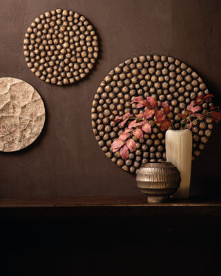 PTMD Gen Bronze Oval Cement Wall Panel Lampen Hoog S