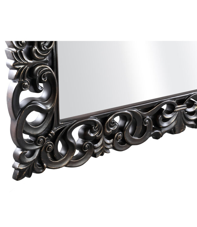 PTMD Morrigan Zwart Poly Klassieke Spiegel Rechthoekig