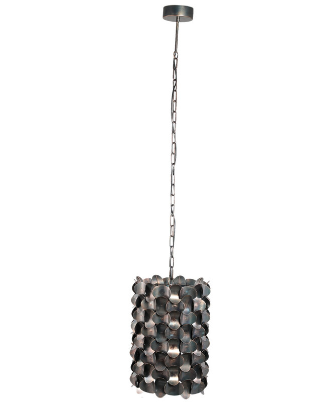 PTMD Jaye Zwarte IJzeren Hanglamp Cirkelpatroon Breed