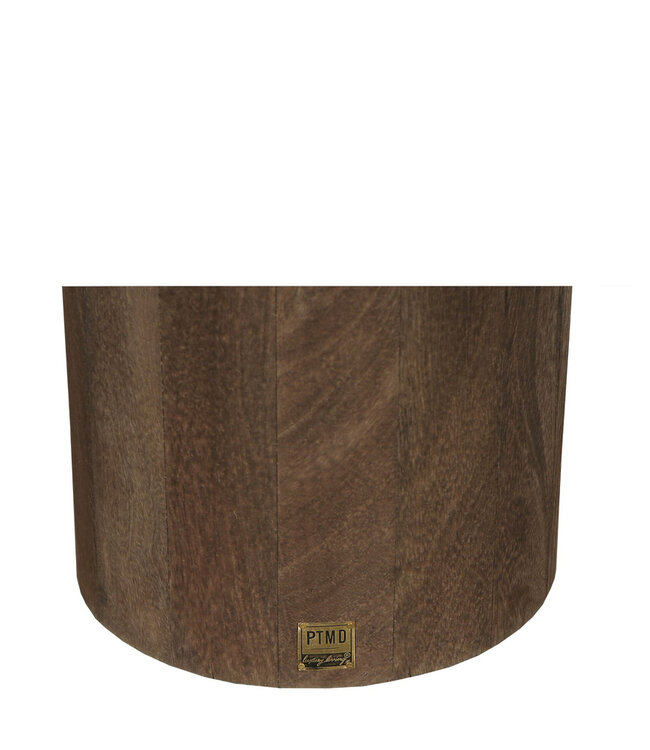 PTMD Liora Mangohouten Bijzettafel | Marmer Blad | H50 x D45 cm