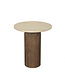 PTMD Liora Mangohouten Bijzettafel | Marmer Blad | H50 x D45 cm