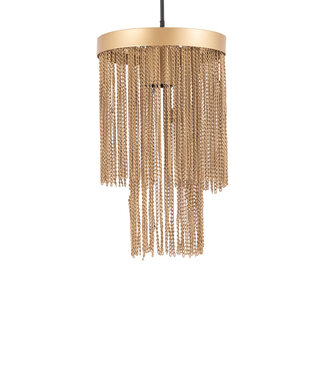 PTMD Brenton Hanglamp Met Gouden Kettingen S | H30 x D18 cm