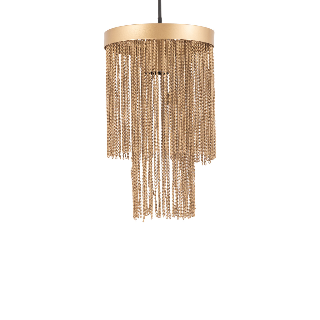 PTMD Brenton Hanglamp Met Gouden Kettingen S | H30 x D18 cm