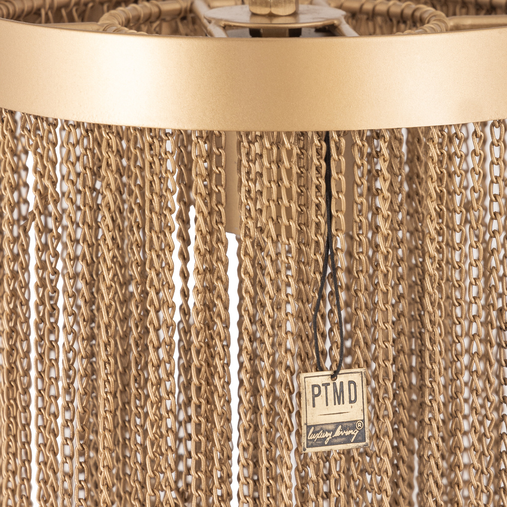 PTMD Brenton Hanglamp Met Gouden Kettingen S | H30 x D18 cm