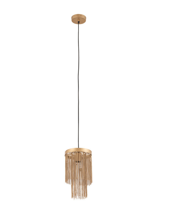 PTMD Brenton Hanglamp Met Gouden Kettingen S | H30 x D18 cm