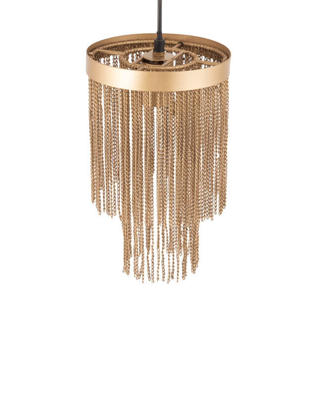 PTMD Brenton Hanglamp Met Gouden Kettingen S | H30 x D18 cm