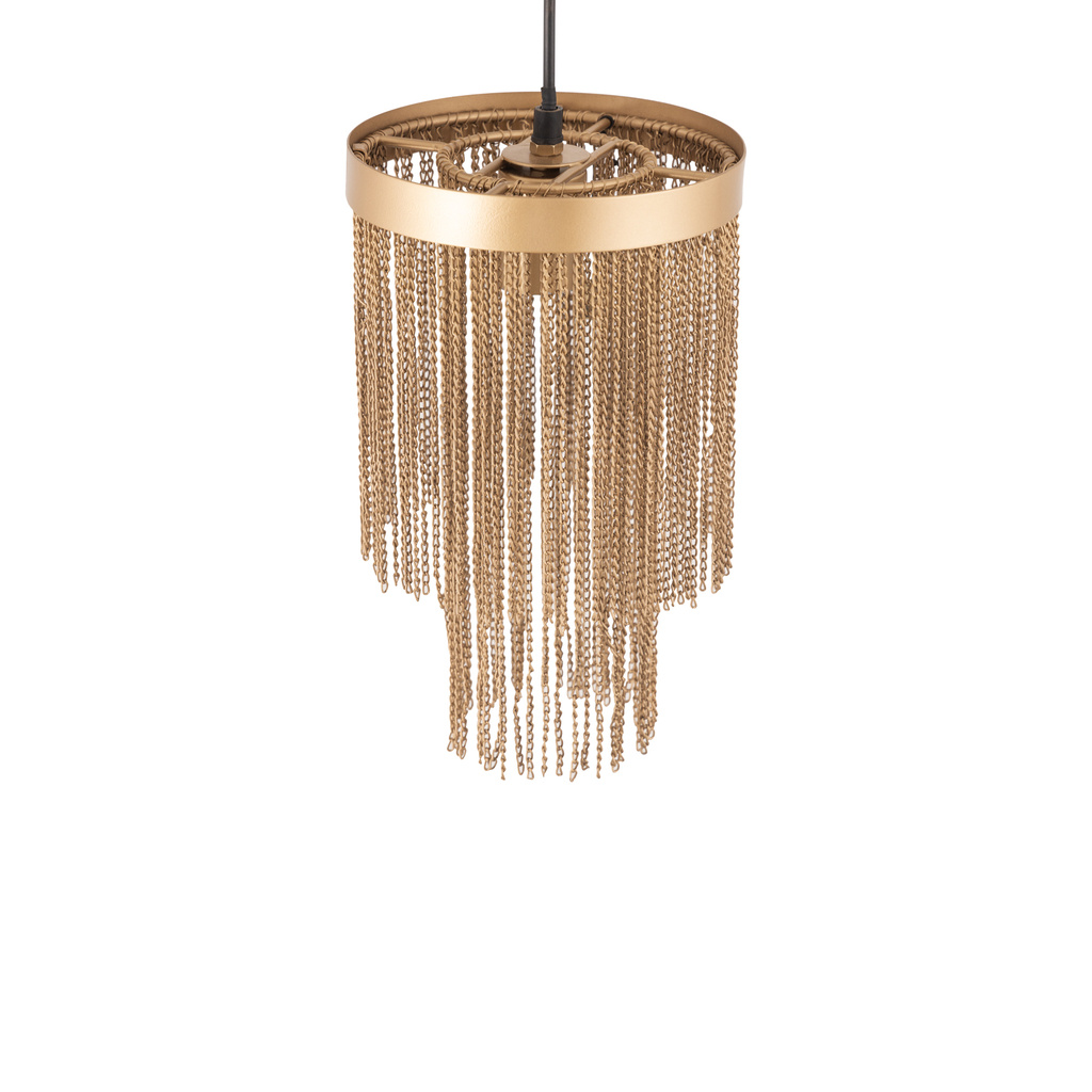 PTMD Brenton Hanglamp Met Gouden Kettingen S | H30 x D18 cm