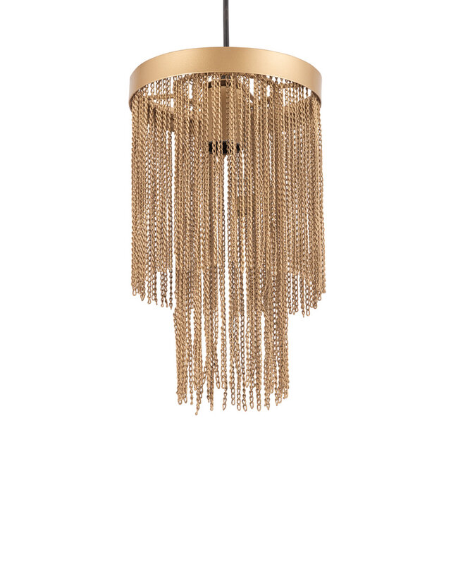 PTMD Brenton Hanglamp Met Gouden Kettingen S | H30 x D18 cm