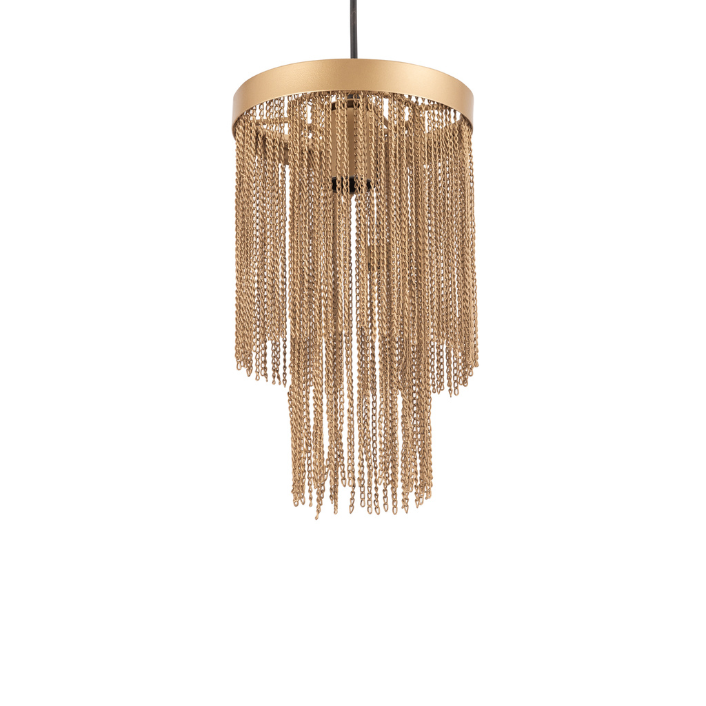 PTMD Brenton Hanglamp Met Gouden Kettingen S | H30 x D18 cm