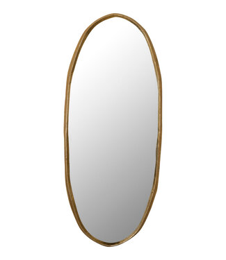 PTMD Limera Messing Aluminium Ovaal Spiegel met Onregelmatige Rand M