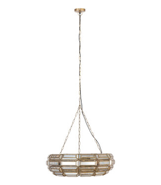 PTMD Thyro Antiek Messing Glas Amber Donut Lamp