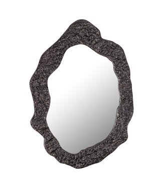 PTMD Morina Zwart Aluminium Spiegel Organische Ovale Vorm