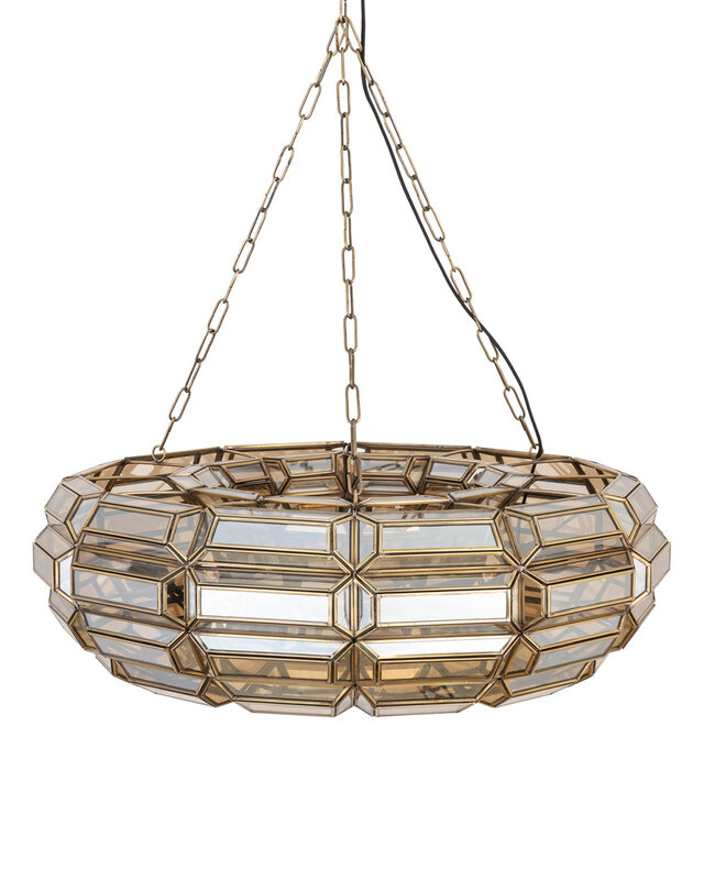 PTMD Thyro Antiek Messing Glas Amber Donut Lamp