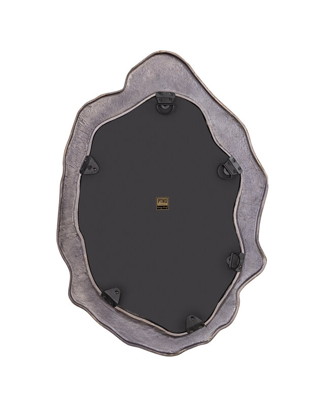 PTMD Morina Zwart Aluminium Spiegel Organische Ovale Vorm