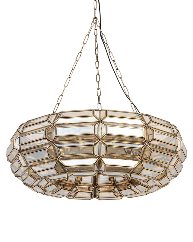 PTMD Thyro Antiek Messing Glas Amber Donut Lamp