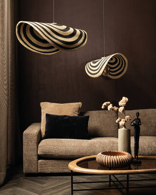 PTMD Loulou Golvende Hanglamp L | Naturel | H36 x B91 x D64 cm