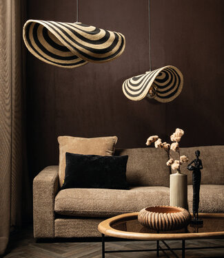 PTMD Loulou Golvende Hanglamp L | Naturel | H36 x B91 x D64 cm