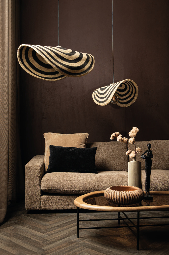 PTMD Loulou Golvende Hanglamp L | Naturel | H36 x B91 x D64 cm