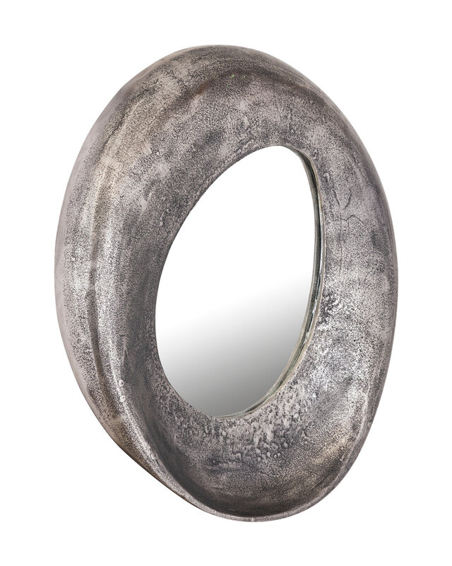 PTMD Daweson Nikkel Gegoten Aluminium Spiegel Open Rond