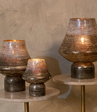 PTMD Soroosh Stormlicht | Set Van 4 | Grijs | H30 x D24 cm