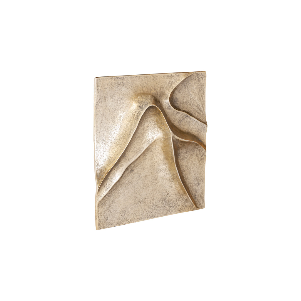 PTMD Gihan Gouden Gegoten Aluminium Wandpaneel Golflijnen S